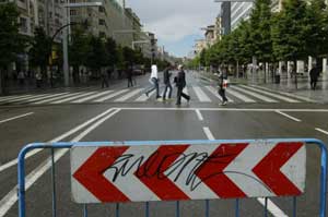 Calles cortadas en Madrid