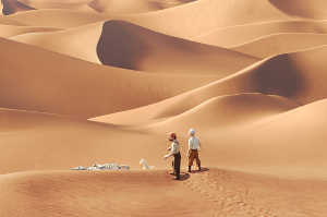 Tintn explorando el Sahara en una de sus muchas aventuras