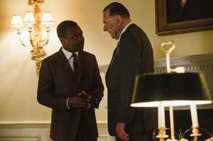 Martin Luther King reunido con el presidente B. Johnson