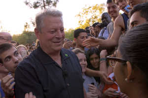Al Gore en una conferencia pública en Stanford Univeristy
