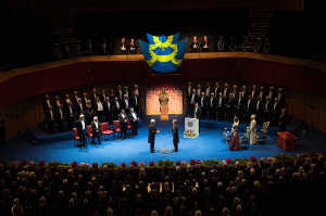 Ceremonia de entrega del Premio Nobel de Literatura a Joe Castleman