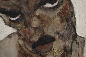Detalle de 'Autorretrato', Egon Schiele