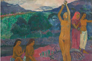 'L'Invocation' (leo sobre lienzo perteneciente a lpost-impresionismo dentro del segundo perodo de Gauguin en Tahit, 1903)
