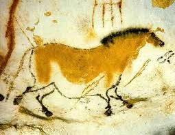 Escena de caza de un caballo prehistórico