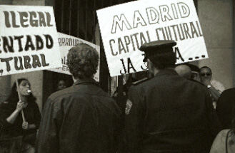 Pitada ante el Ayuntamiento de Madrid
