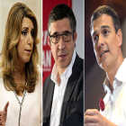 De izquierda a derecha: Susana D�az, Patxi L�pez y Pedro S�nchez