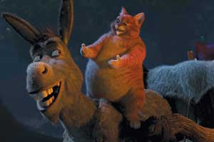 Asno y gato con botas