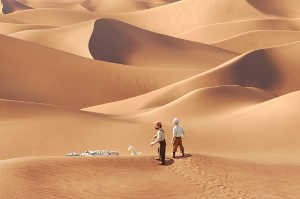 Tint�n explorando el Sahara en una de sus muchas aventuras