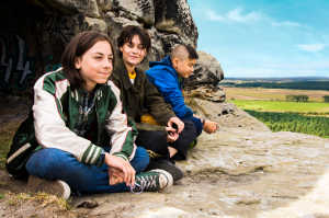 Maik (Tristan G�bel), Isa (Mercedes M�ller) y Tschick (Anand Batbileg)