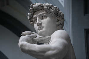 Detalle de la escultura original del 'David', Miguel �ngel, en la Galer�a de la Academia (Florencia)