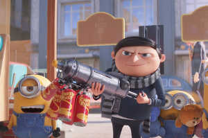 El villano Gru junto a los minions