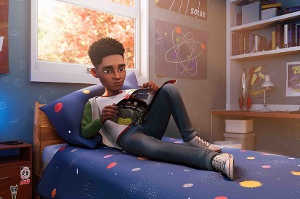 Norman leyendo una historia de ciencia ficci�n