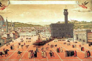'Ejecuci�n de Savonarola en la hoguera'. Obra an�nima del siglo XVII